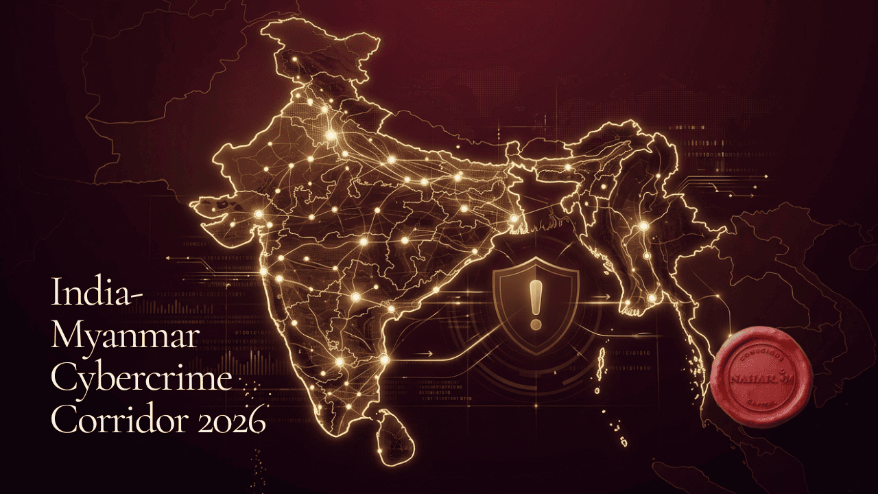India Myanmar cybercrime corridor showing scam networks, digital fraud operations and cross-border money flow
