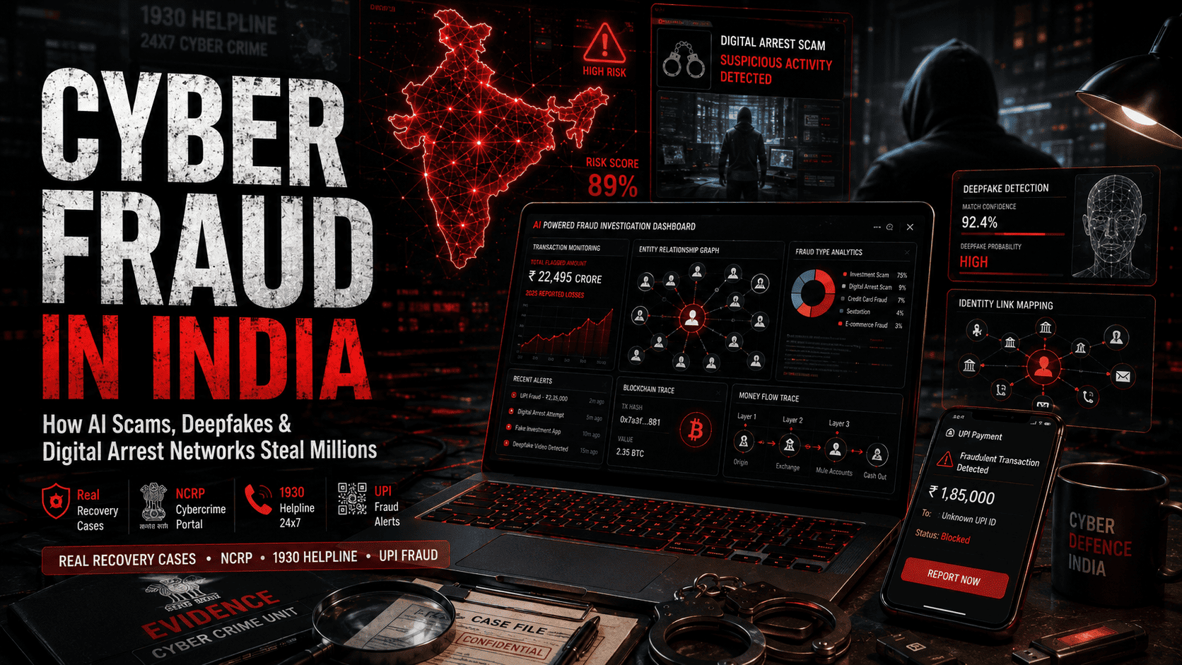 cyber fraud - Deepfake investment scam and cybercrime investigation concept in India